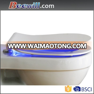 High quality universal flat and thin design LED light toilet seat