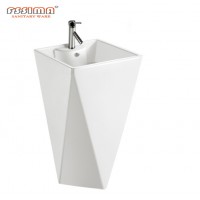 Modern square pedestal washing hand basin/ sink for bathroom